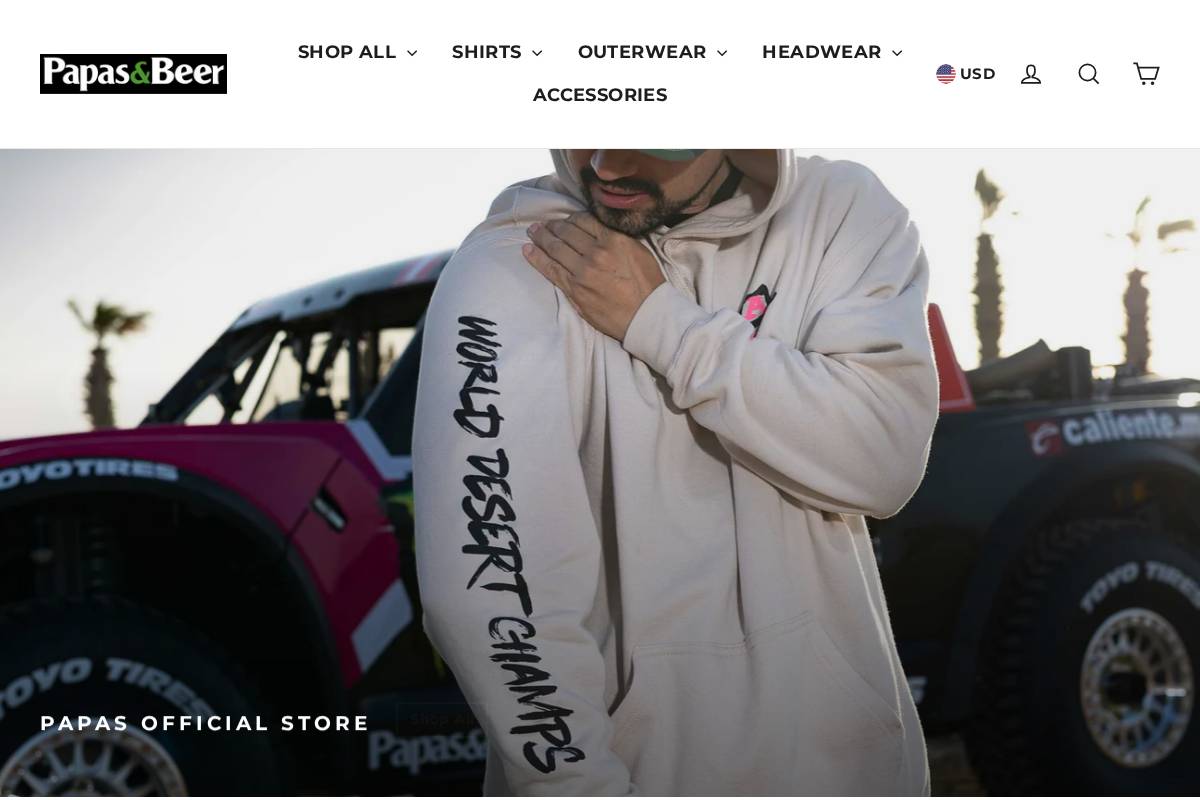 papasandbeerstore.com homepage screenshot