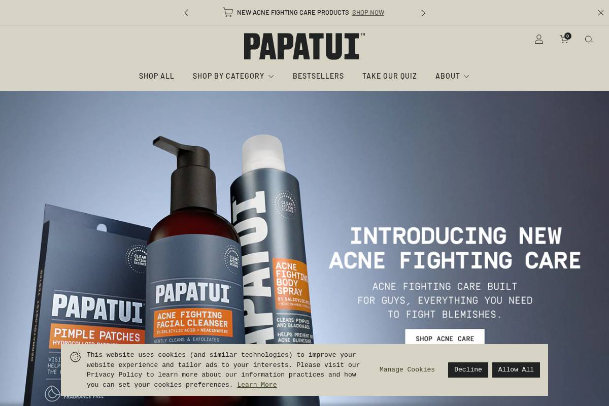 Papatui homepage screenshot