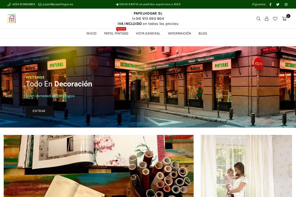 papelhogar.com homepage screenshot