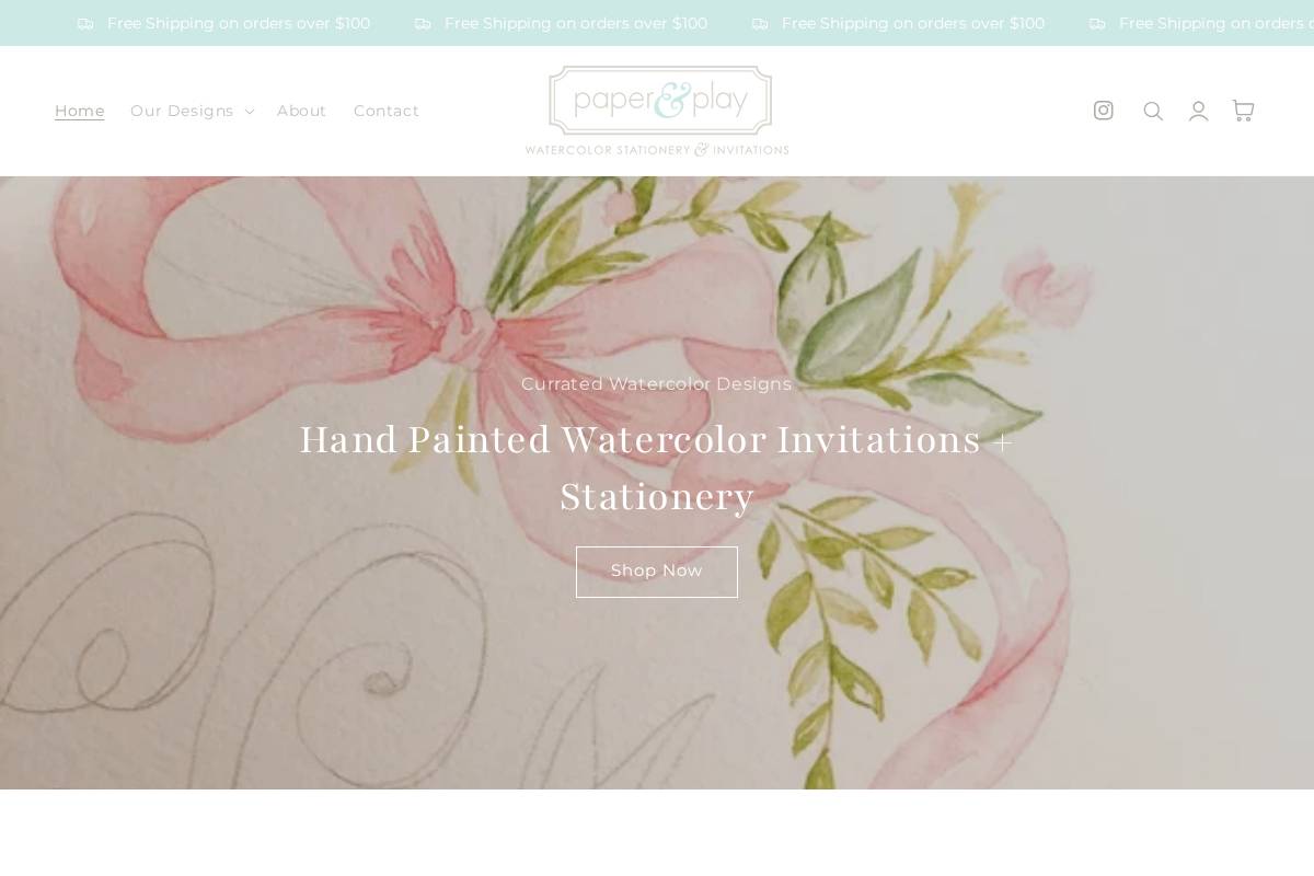 paperandplaydesigns.com homepage screenshot