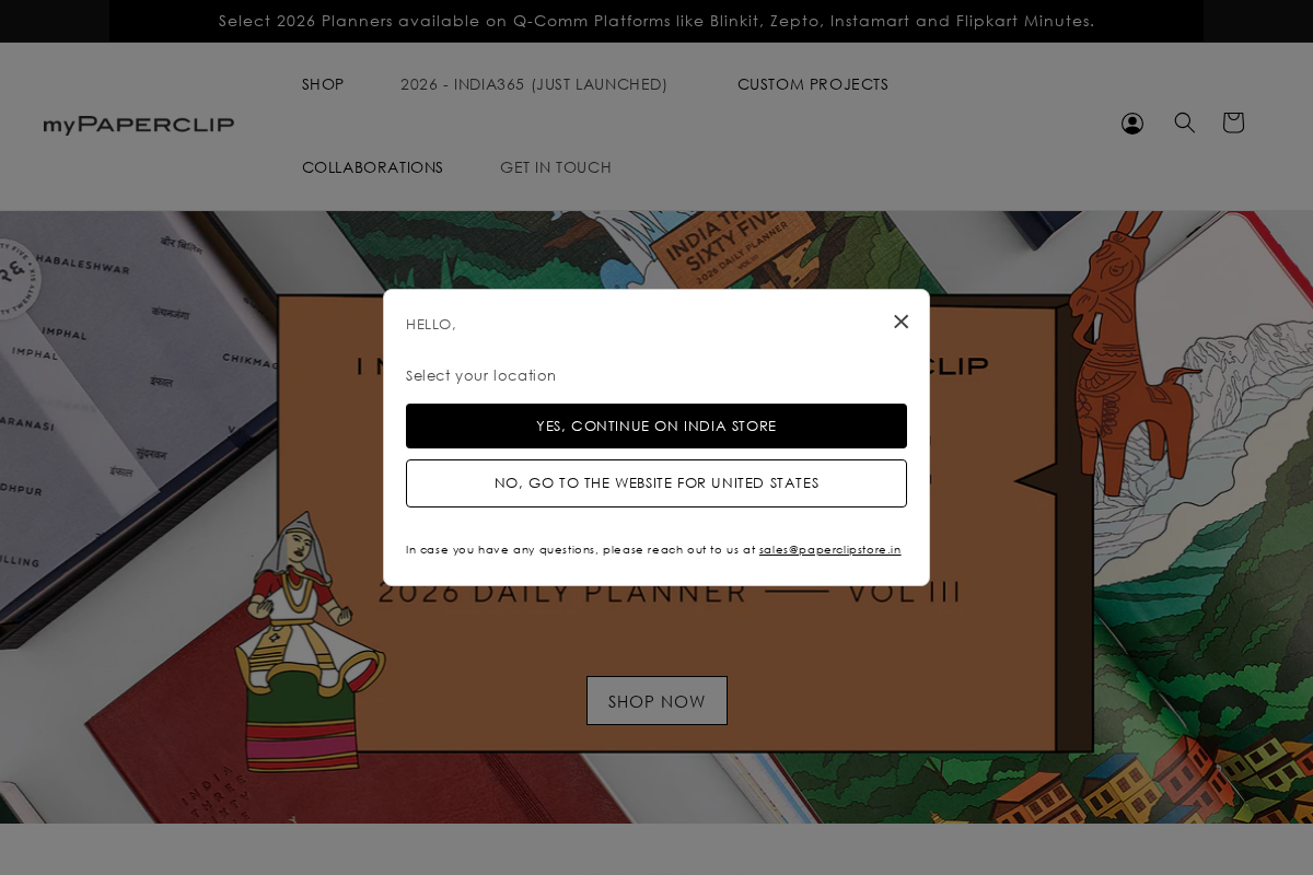 myPAPERCLIP India homepage screenshot