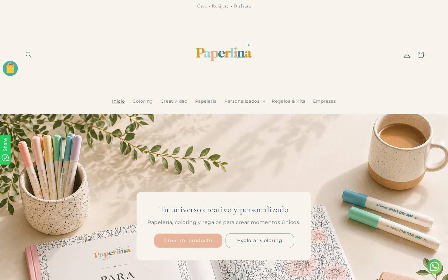 paperlina.cl homepage screenshot