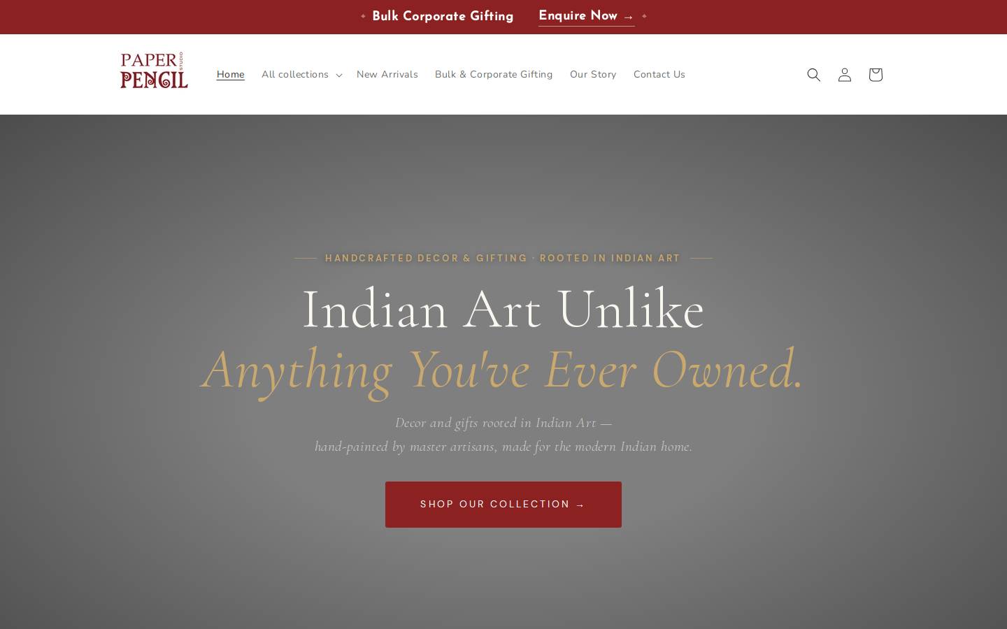 paperpencilstudio.com homepage screenshot