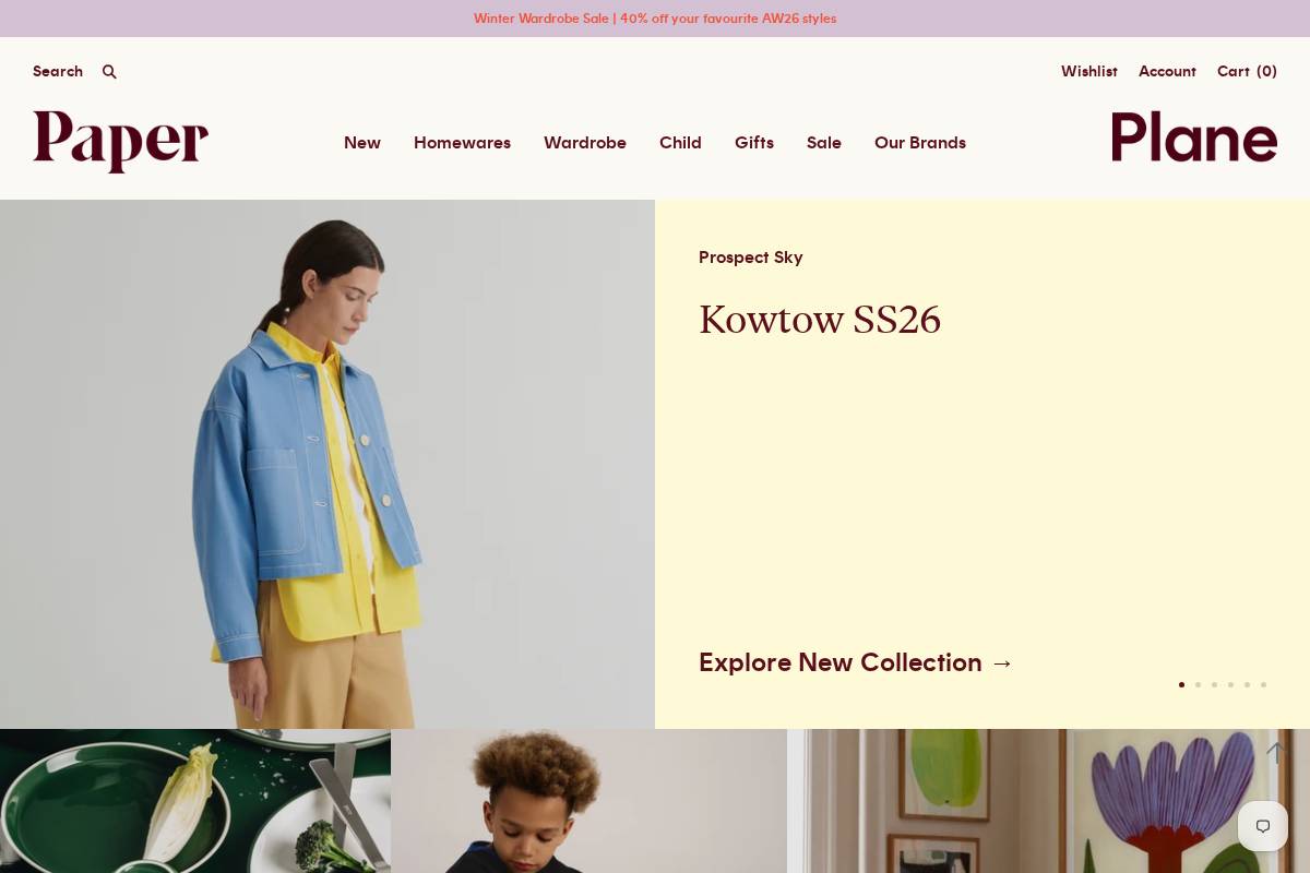 paperplanestore.com homepage screenshot