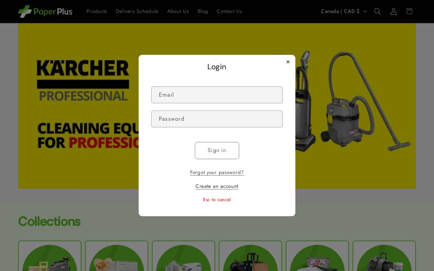 paperplus.ca homepage screenshot