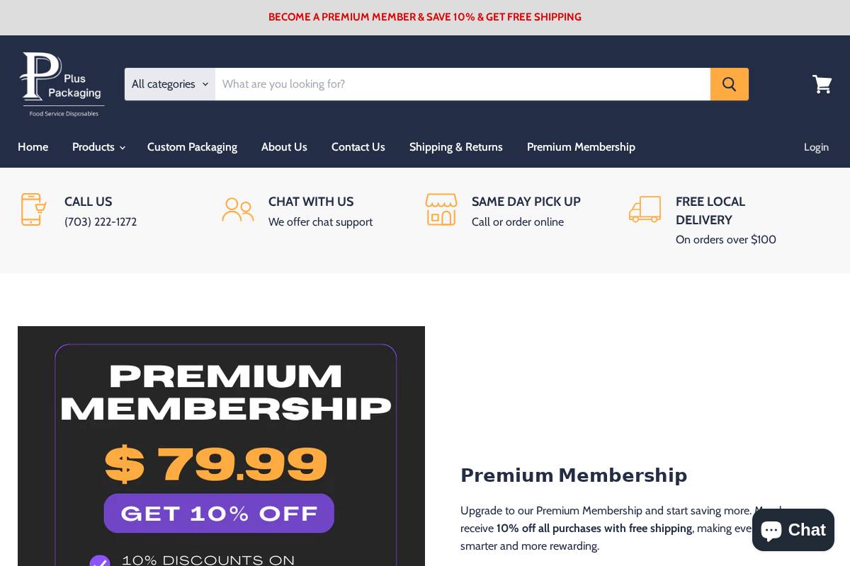 P Plus Packaging homepage screenshot