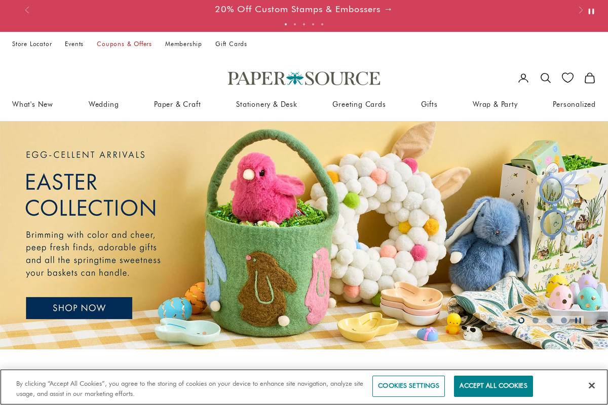 Paper Source homepage screenshot
