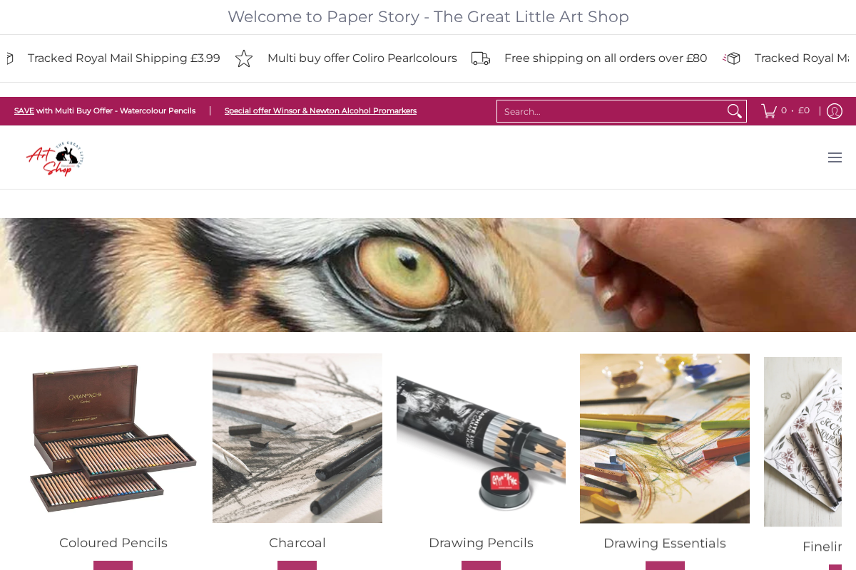PaperStory - The Great Little Art Shop homepage screenshot