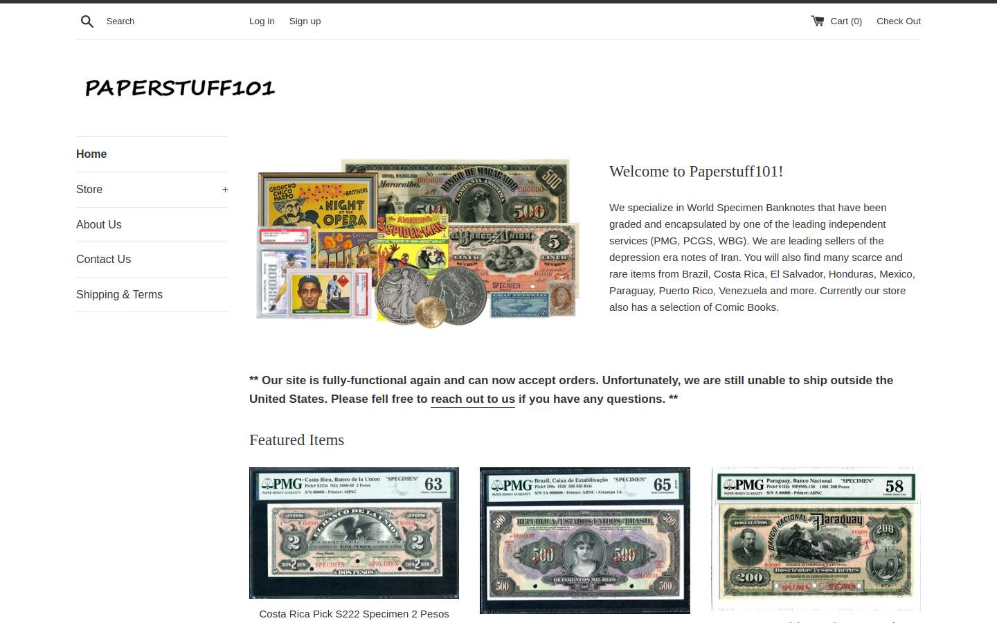paperstuff101.com homepage screenshot