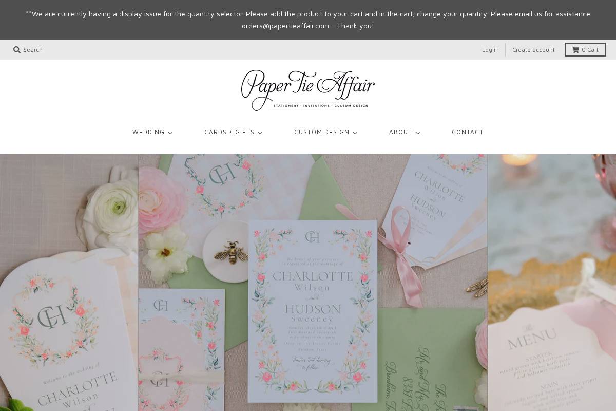 papertieaffair.com homepage screenshot
