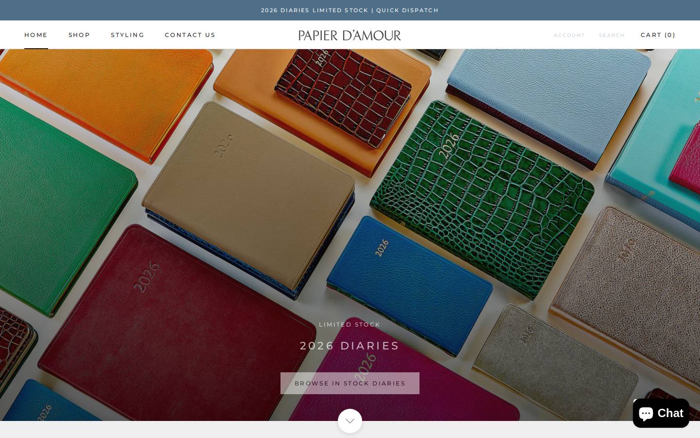 papierdamour.com.au homepage screenshot
