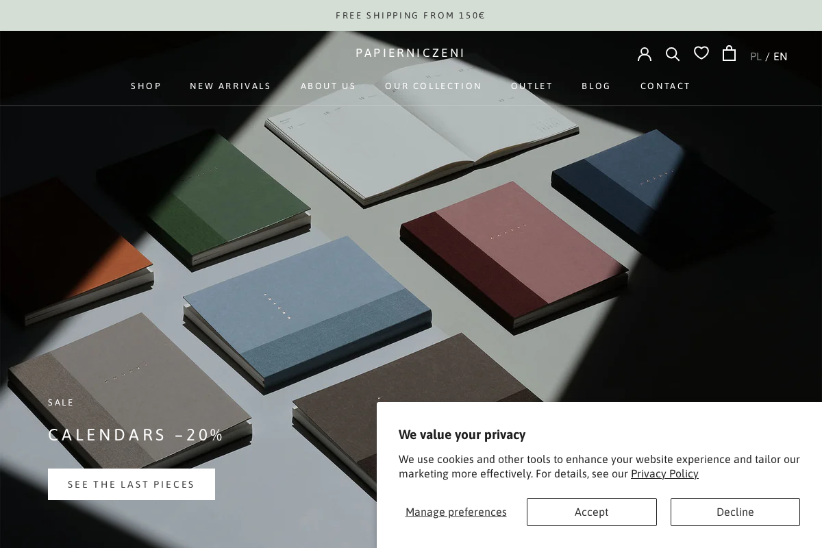 PAPIERNICZENI homepage screenshot