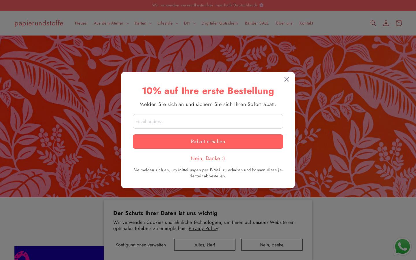 papierundstoffe.de homepage screenshot