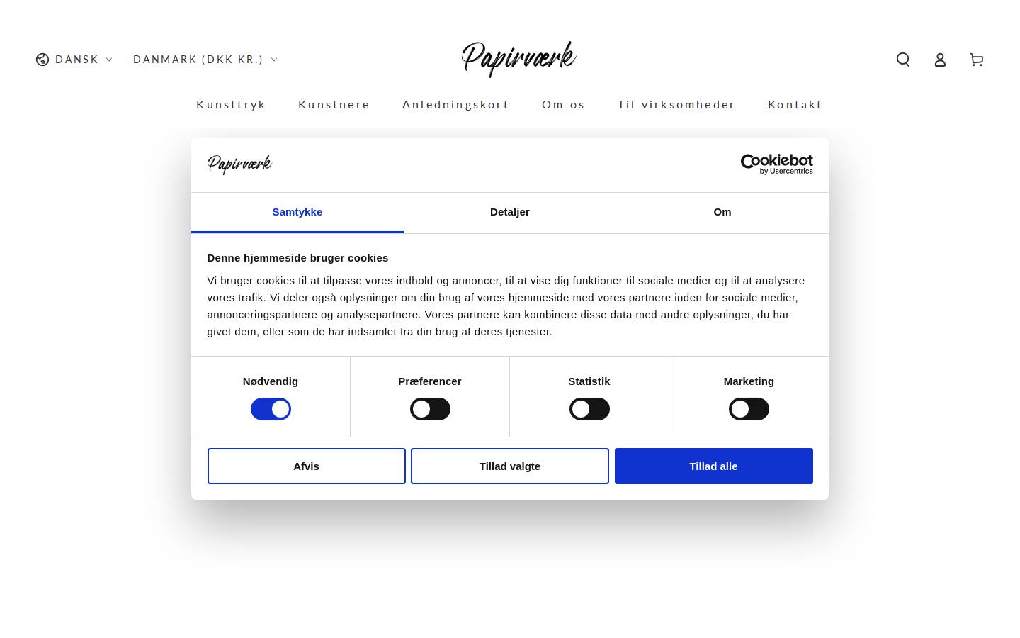 Papirværk homepage screenshot
