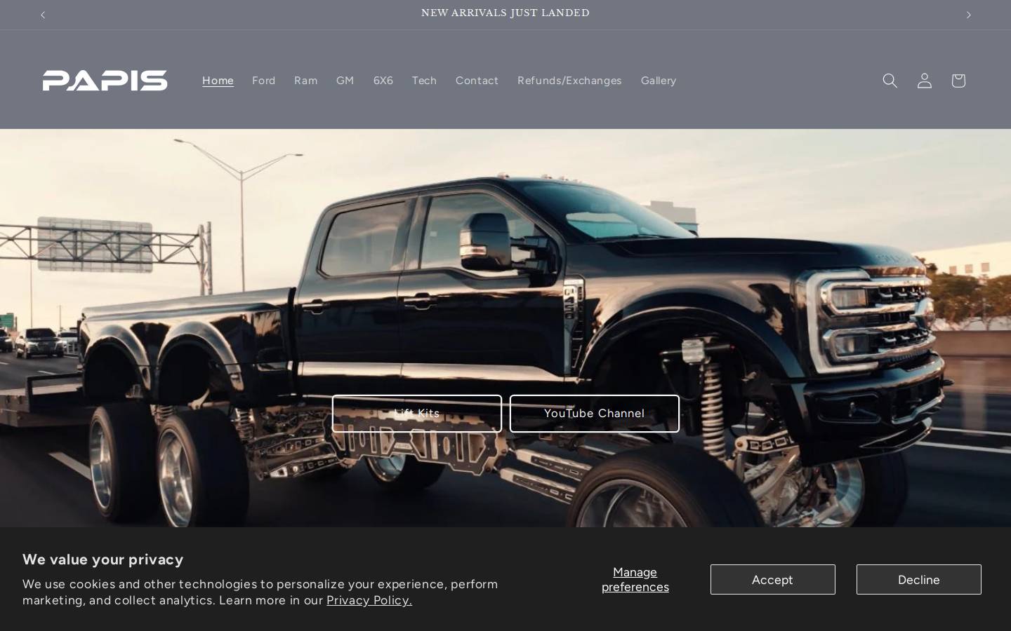 papisgarage.com homepage screenshot