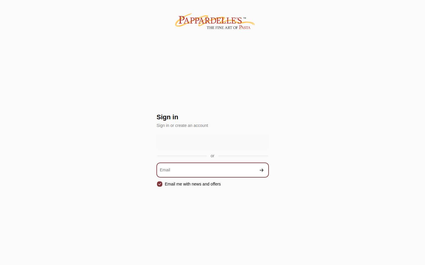 pappardellesvendor.com homepage screenshot