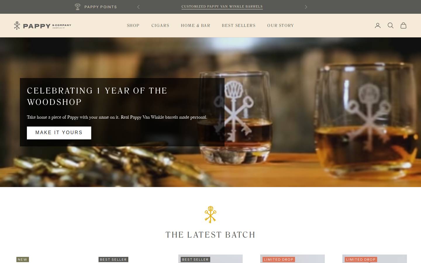Pappy & Company homepage screenshot
