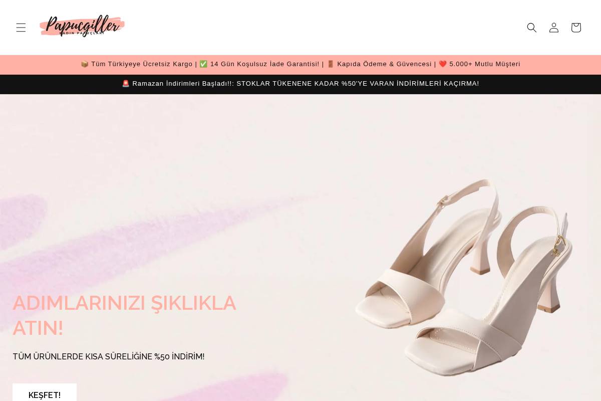 papucgiller.com homepage screenshot