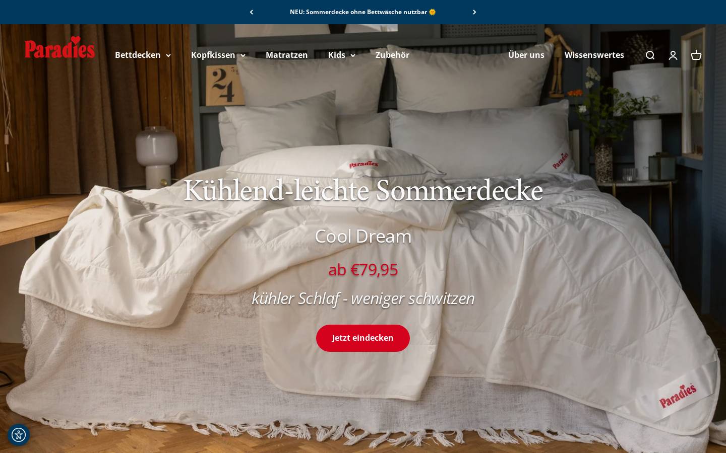 Paradies GmbH homepage screenshot