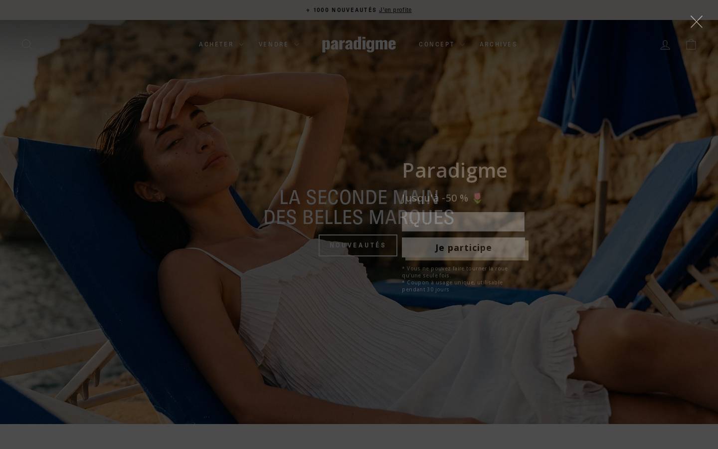Paradigme homepage screenshot