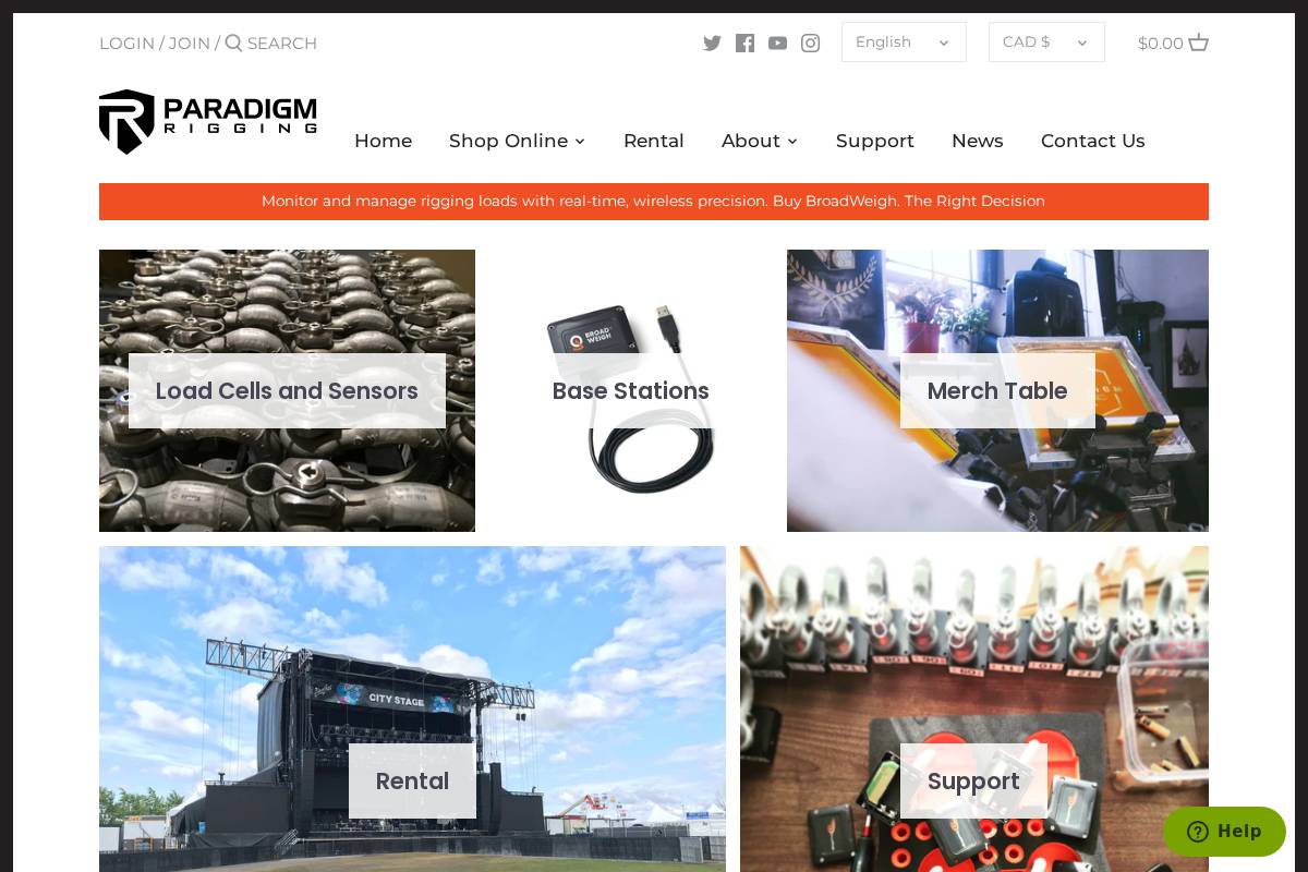 paradigmrigging.com homepage screenshot