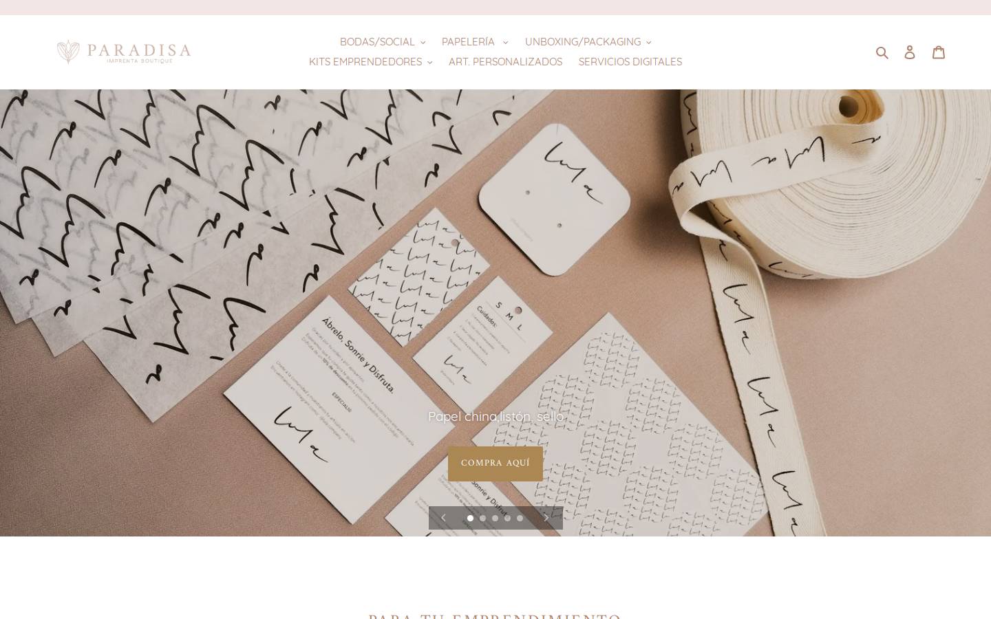 paradisaprint.com homepage screenshot