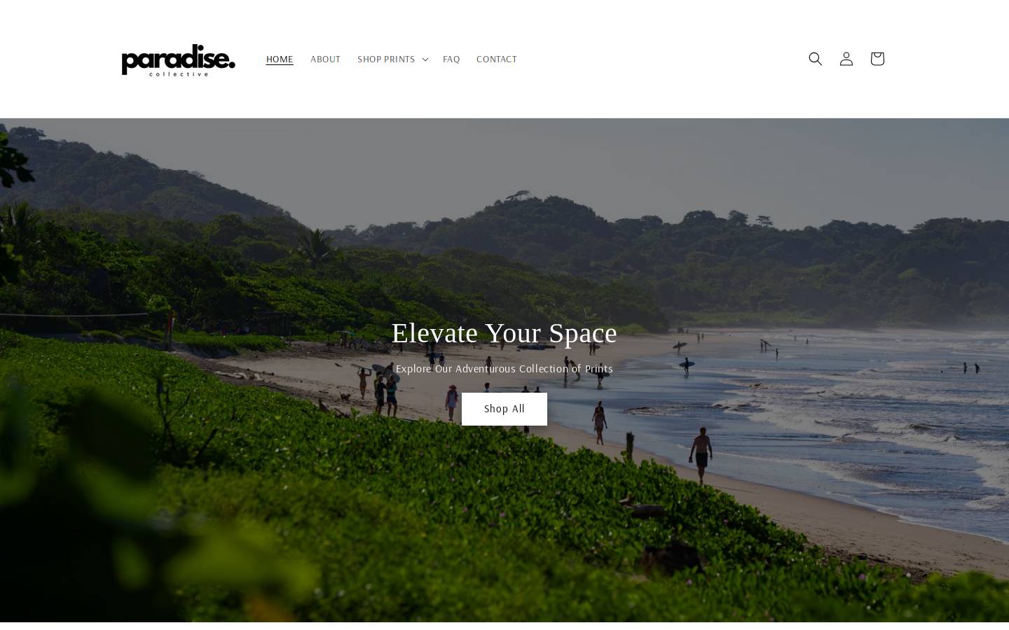 paradisecollective.co homepage screenshot