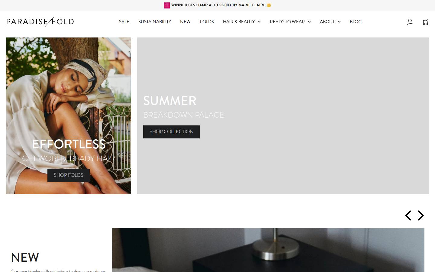 Paradisefold homepage screenshot