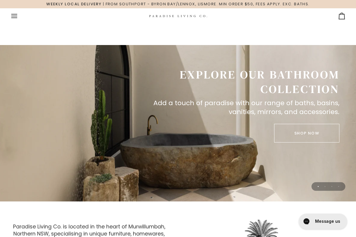 Paradise Living Co. homepage screenshot