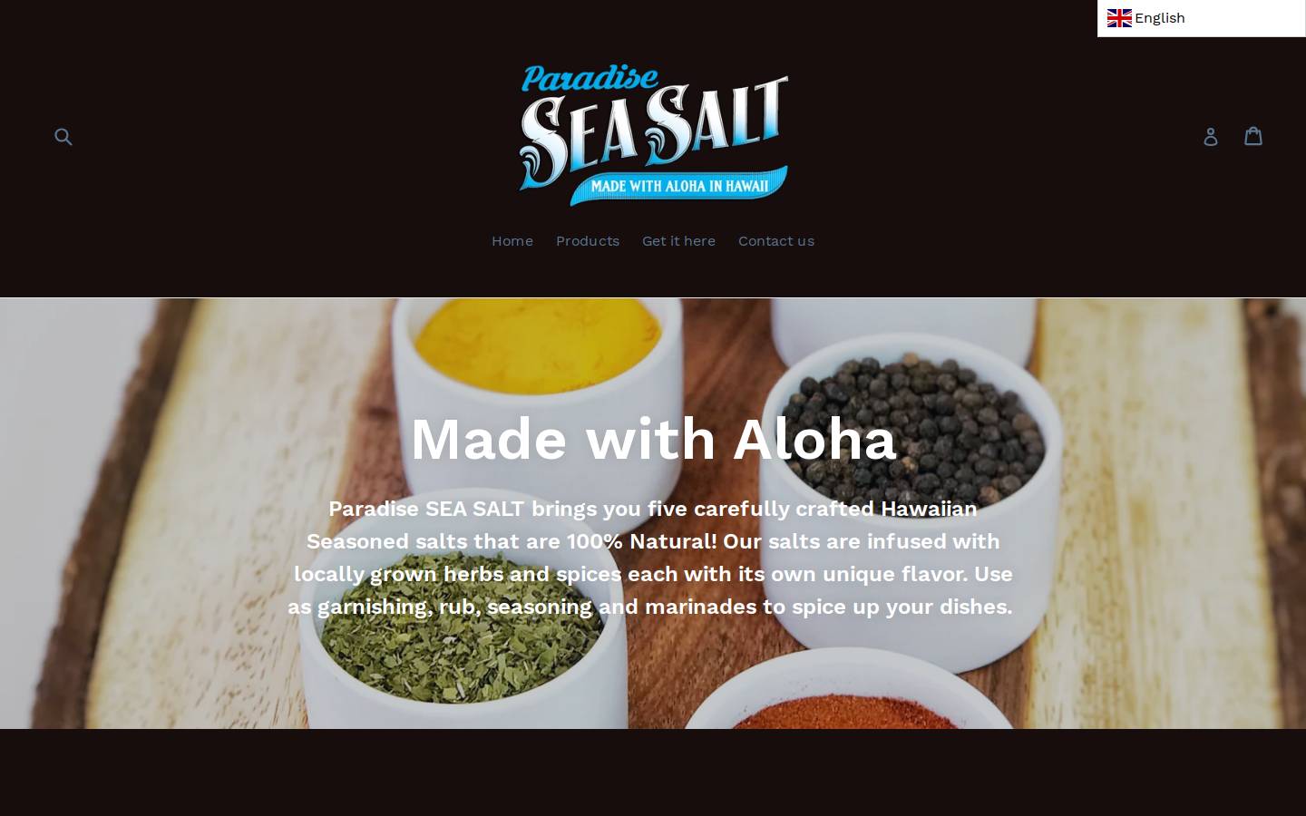 paradiseseasalt.com homepage screenshot