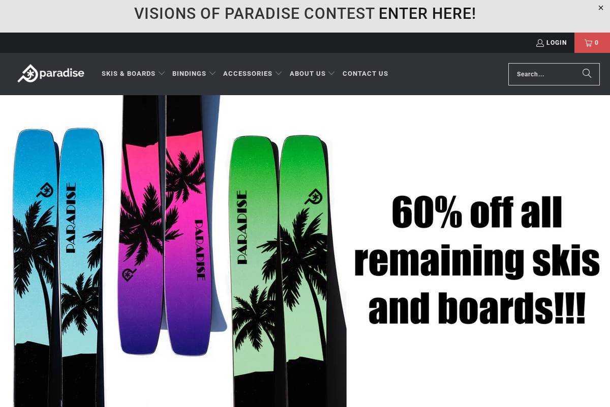 paradiseskis.com homepage screenshot