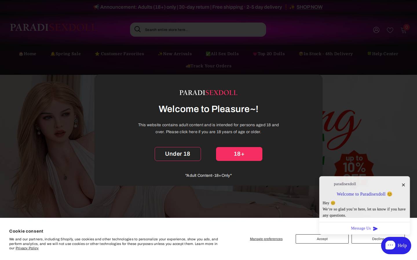 Paradisexdolls homepage screenshot