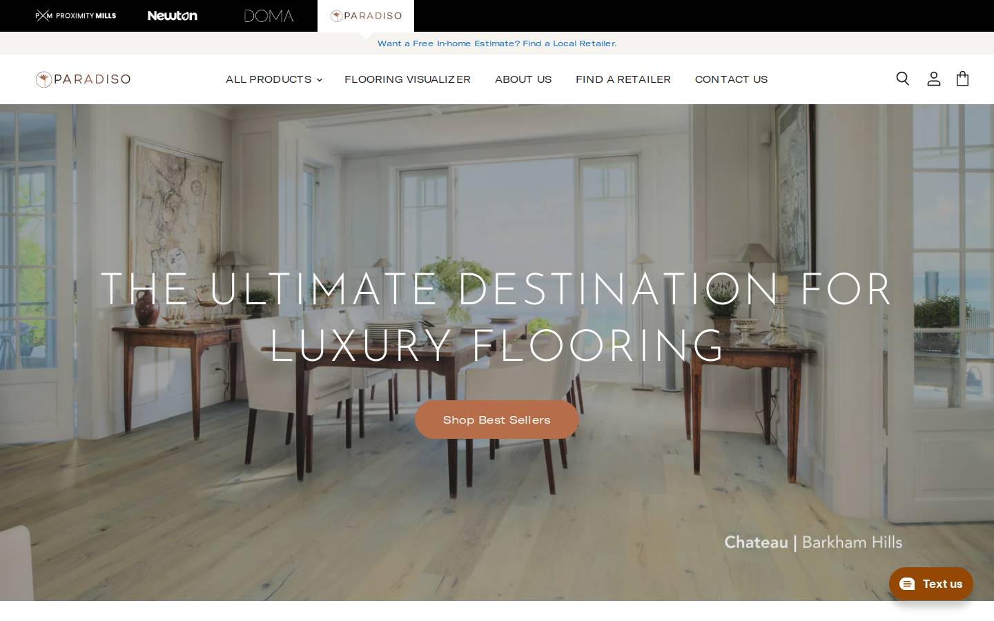 paradisoflooring.com homepage screenshot