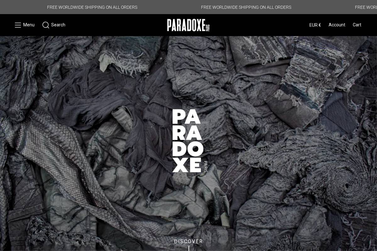 paradoxeparis.com homepage screenshot