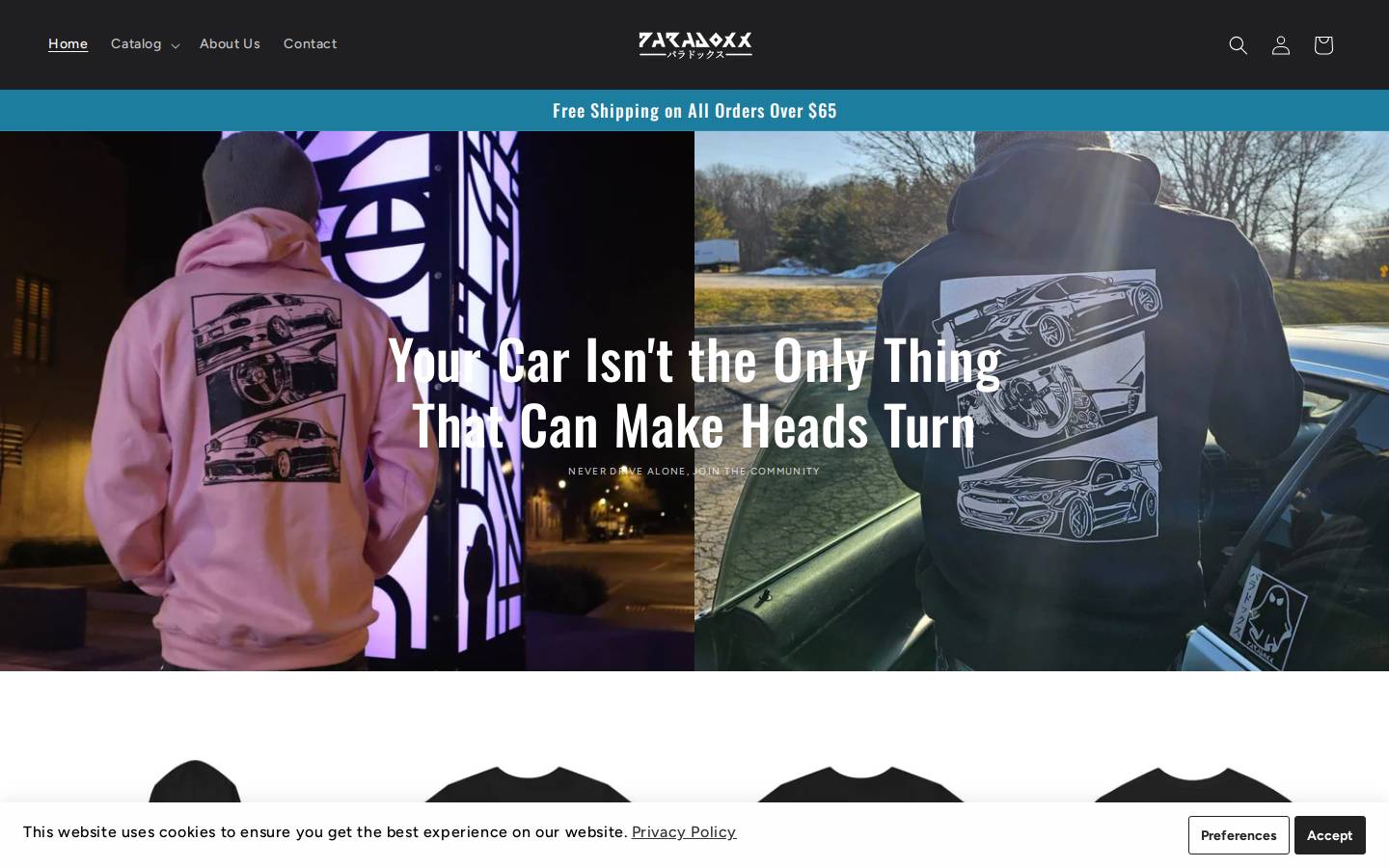 paradoxxapparel.com homepage screenshot