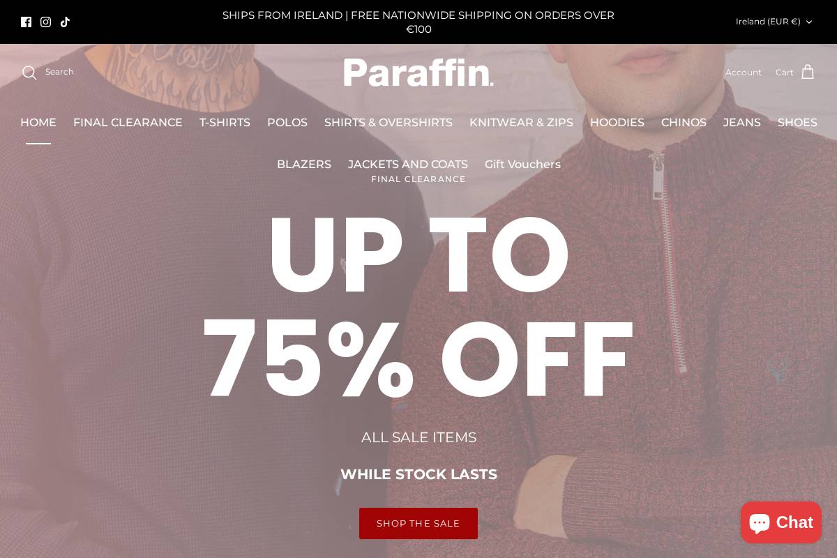 paraffinstore.com homepage screenshot