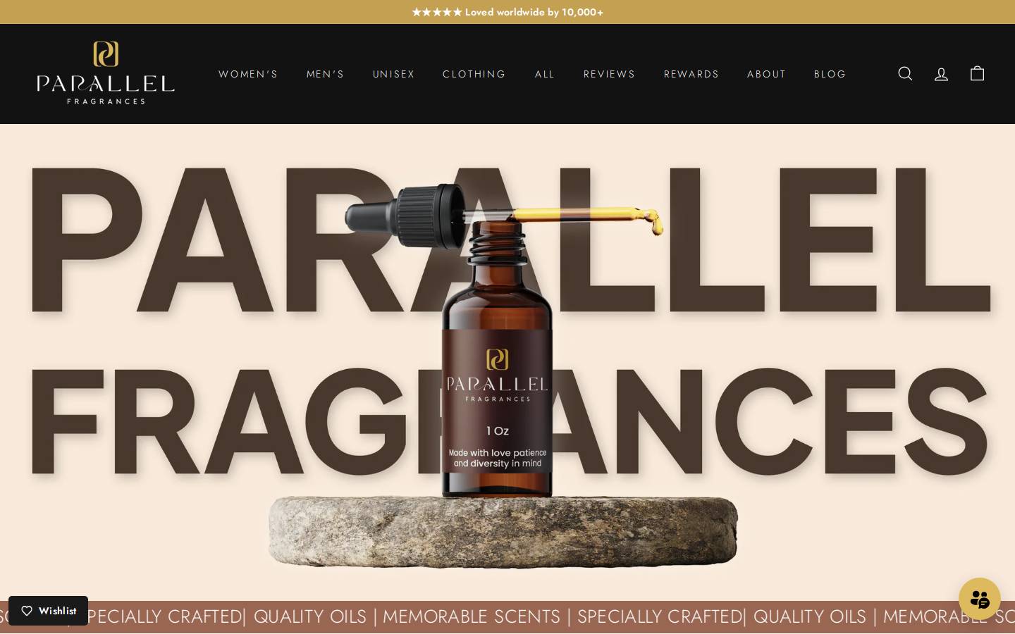 parafragrances.com homepage screenshot