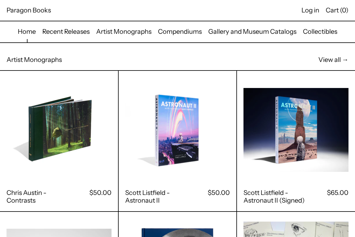 Paragon Books homepage screenshot