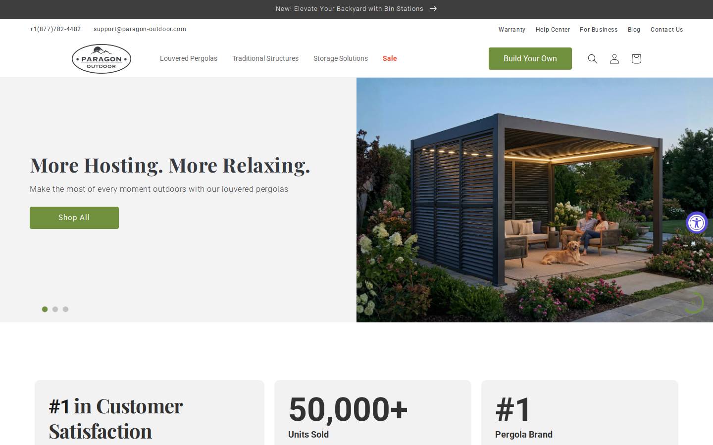 paragon-outdoor.com homepage screenshot