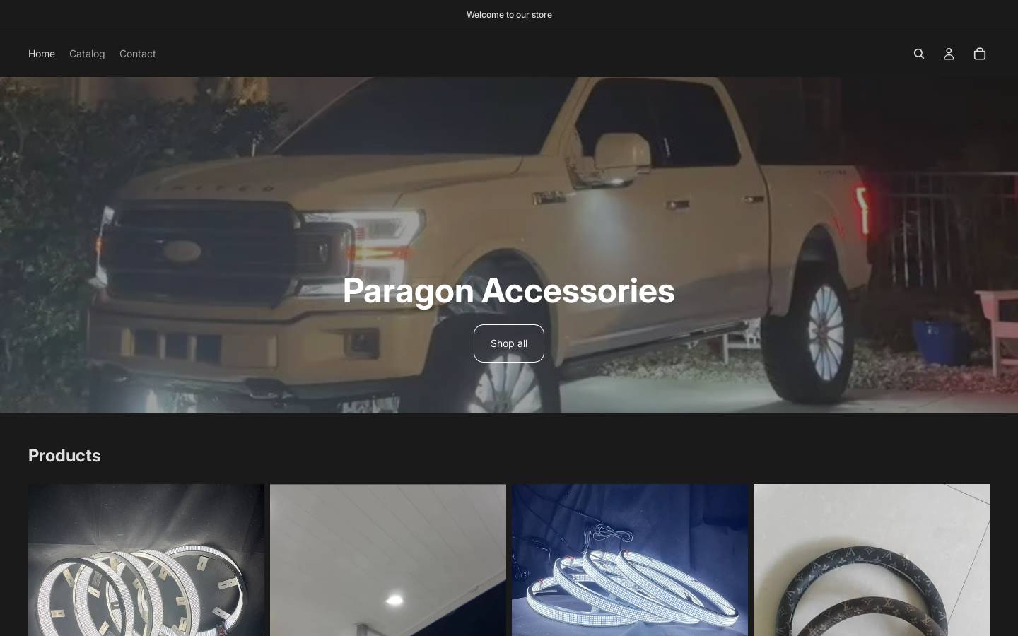 paragonaccessories.store homepage screenshot