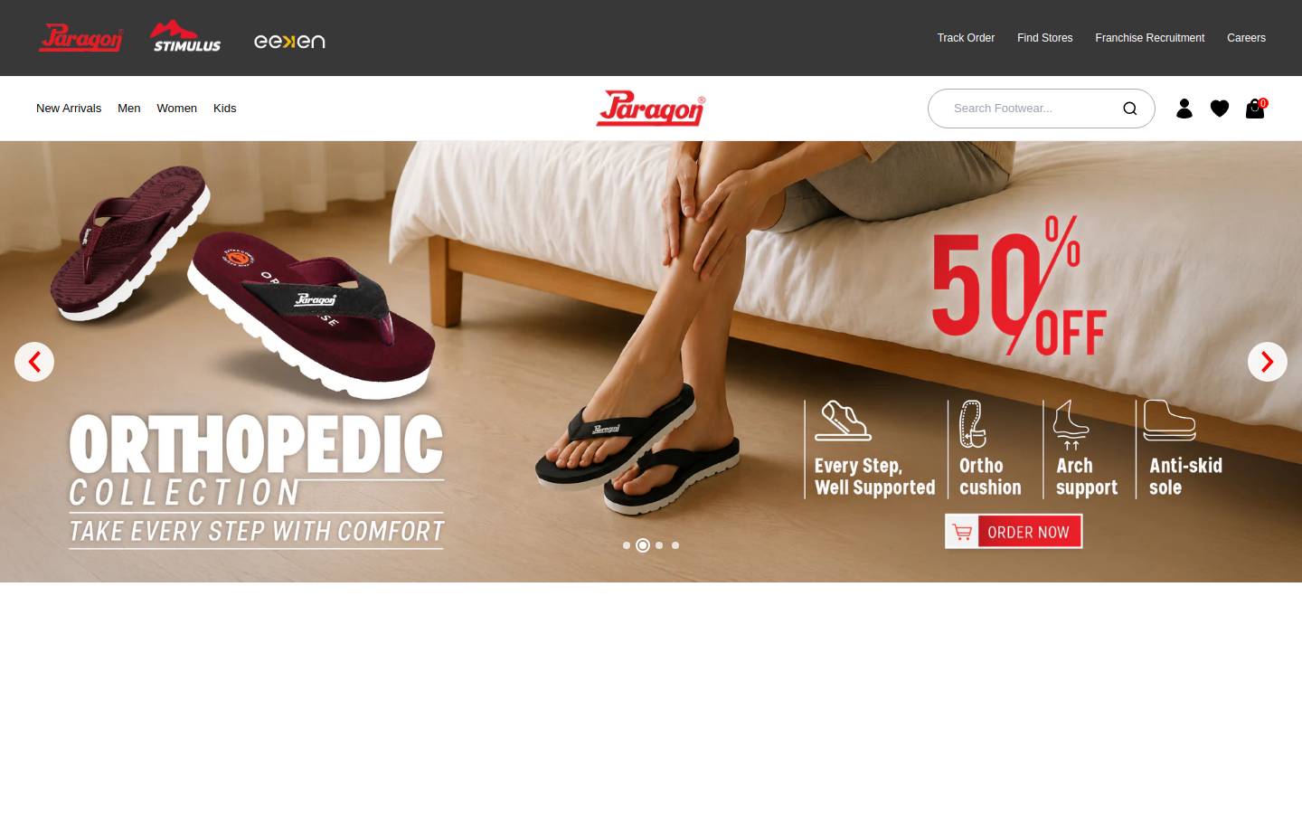 paragonfootwear.com homepage screenshot