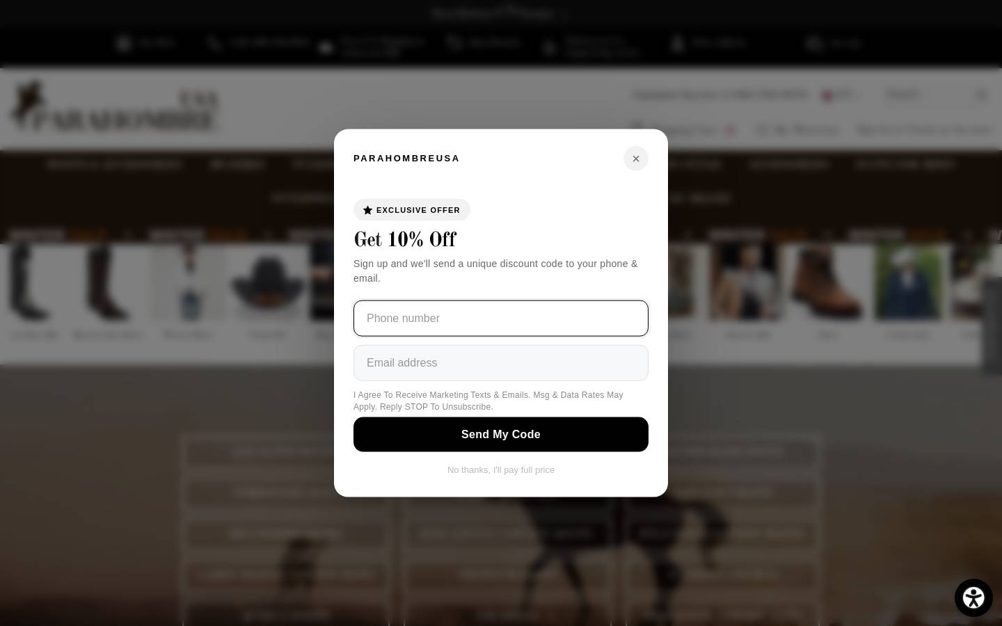 ParaHombreUSA homepage screenshot