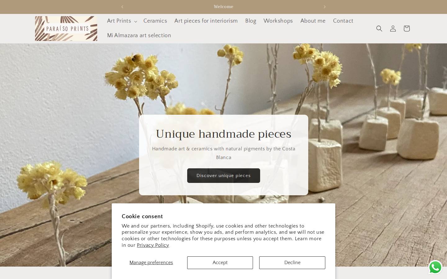 paraisoprints.com homepage screenshot