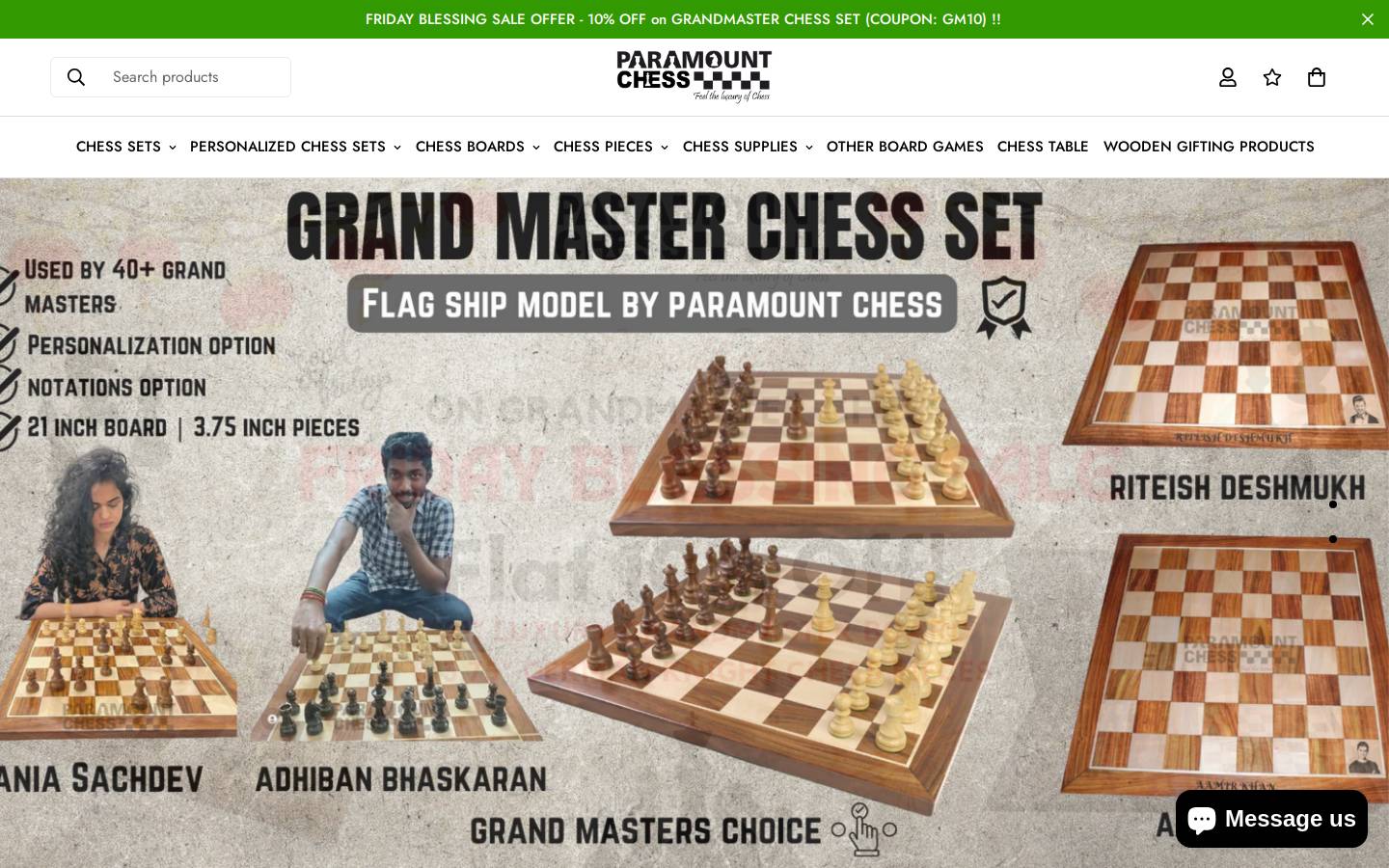 paramountchess.com homepage screenshot