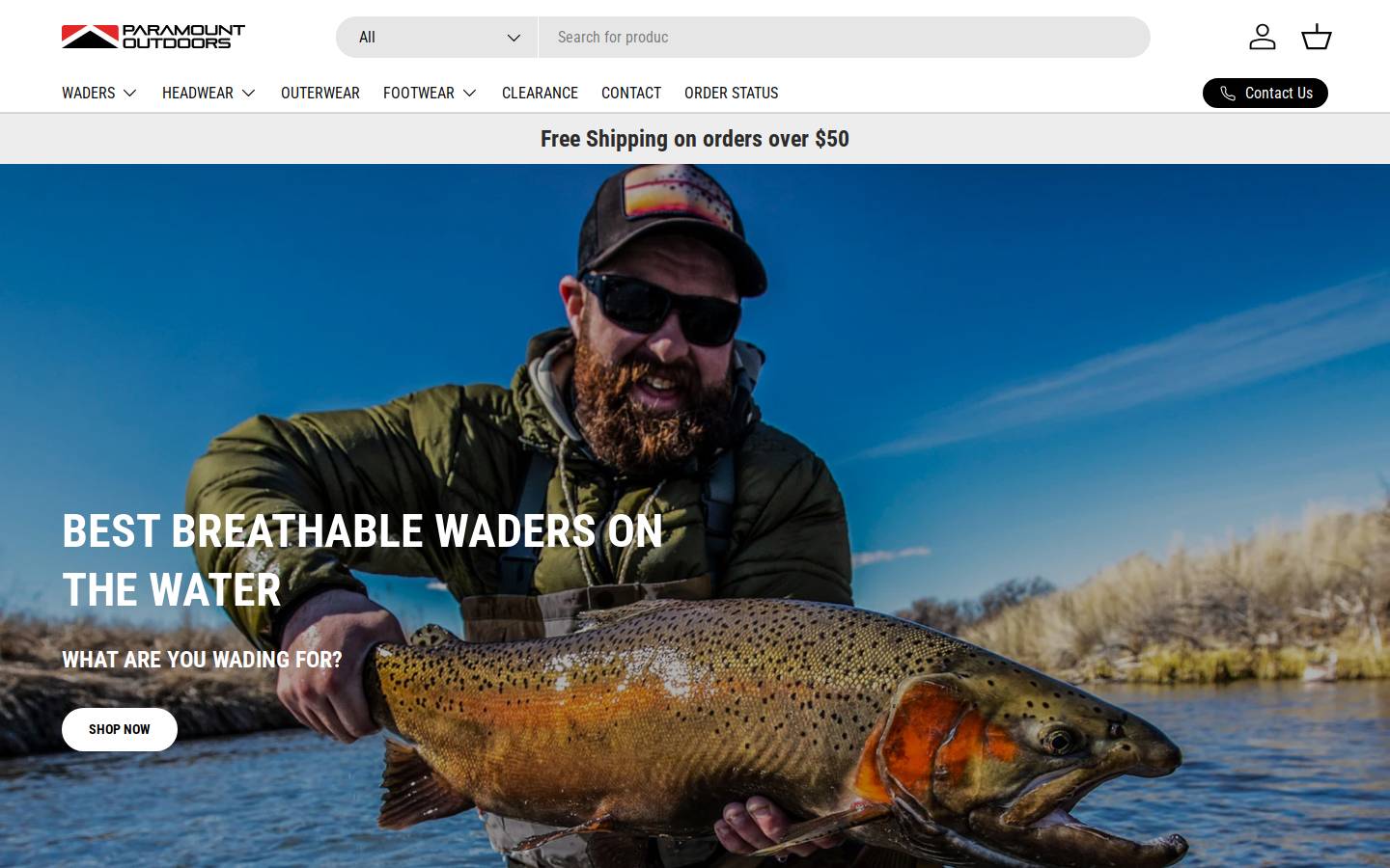 paramountoutdoors.com homepage screenshot