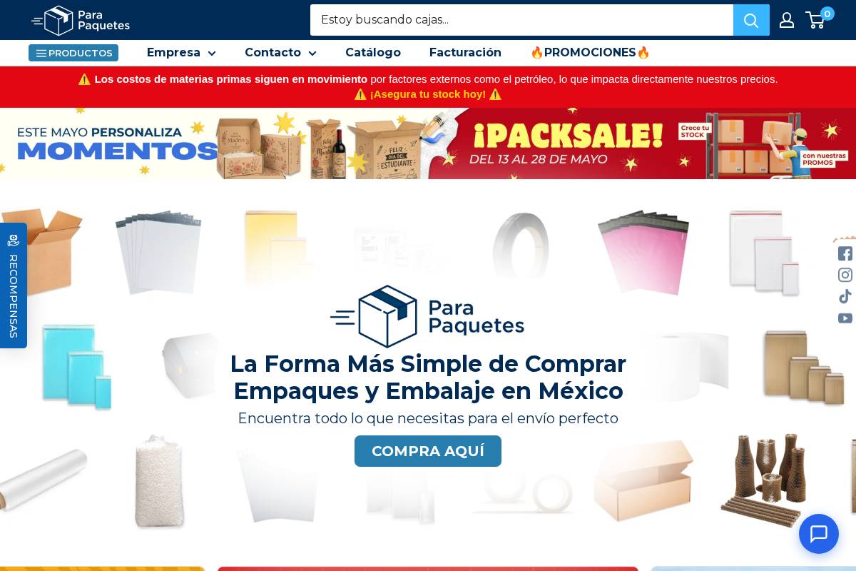 Para Paquetes homepage screenshot