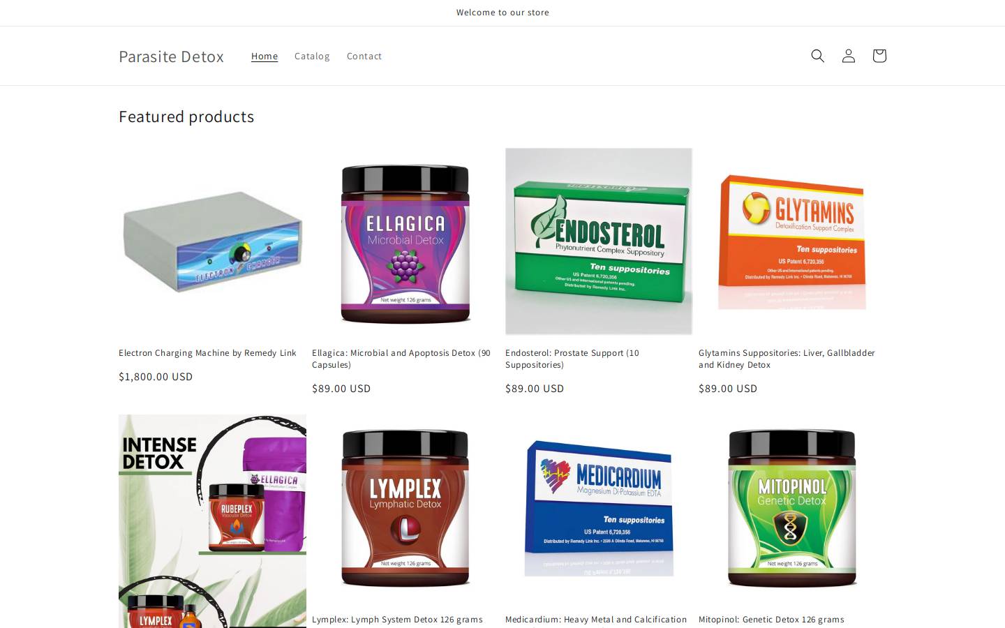 parasite-detox.com homepage screenshot