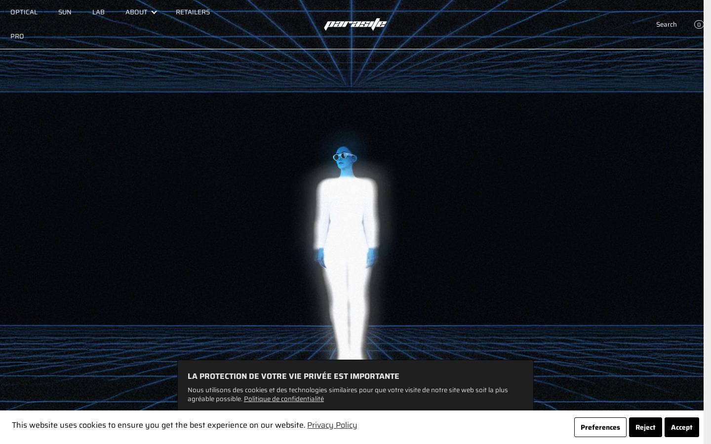 parasite-eyewear.com homepage screenshot