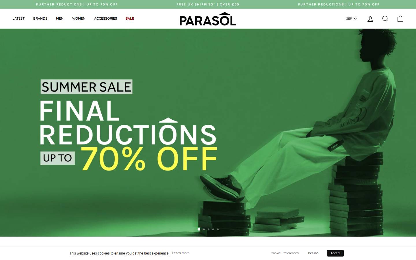 Parasol Store  homepage screenshot