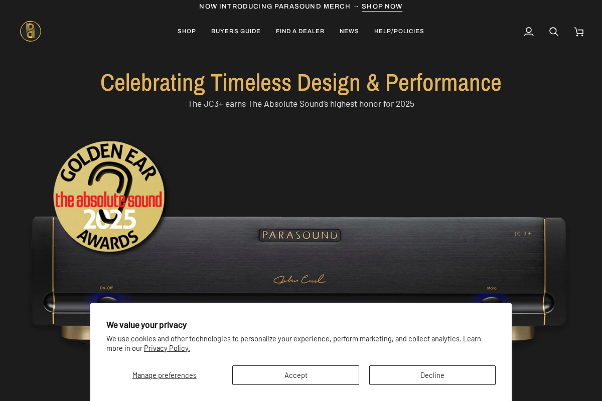 Parasound homepage screenshot